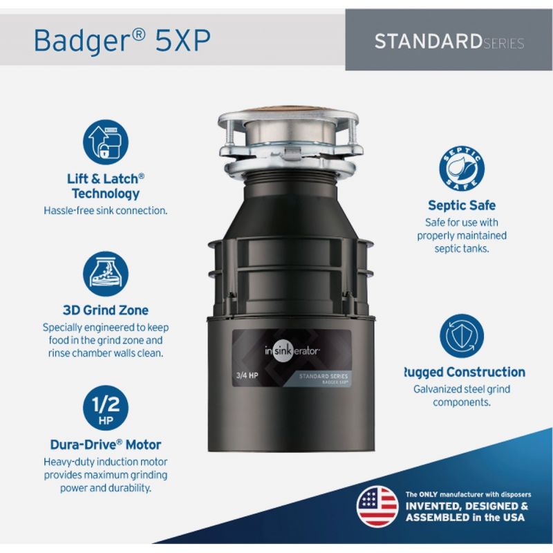 Insinkerator Badger 5XP 3/4 HP Garbage Disposer