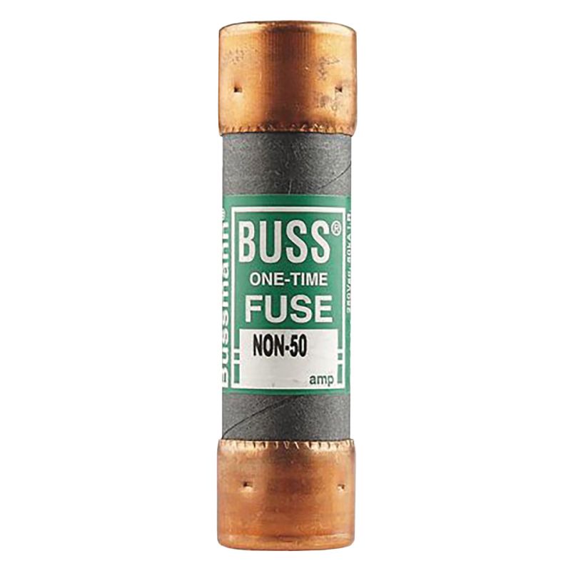 Bussmann NON-50 Fuse, 50 A, 250 VAC, 125 VDC, 50 kA Interrupt, Melamine Body, Cartridge Fuse, 10/PK