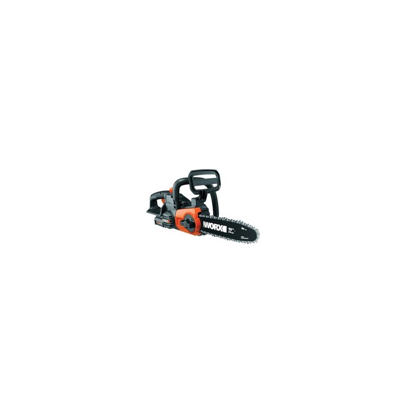 Worx WG322 Auto-Tension Chainsaw, Battery Included, 20 V, 10 in L Bar, 3/8 in Pitch Black