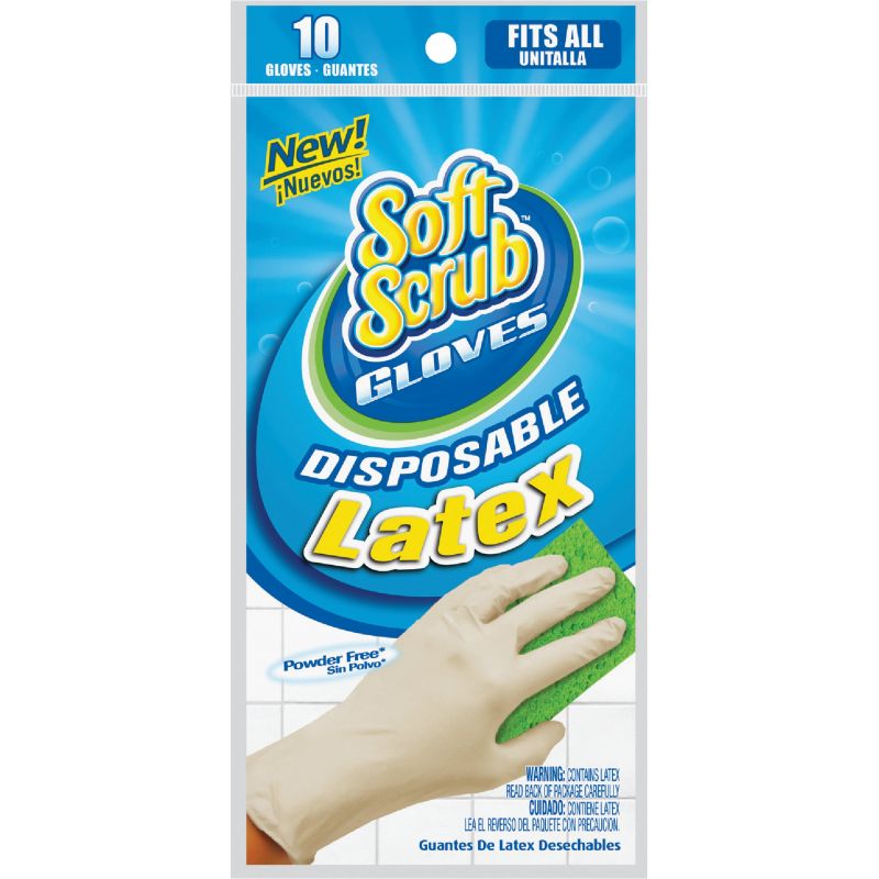 Soft Scrub Latex Disposable Glove 1 Size Fits Most, Blue