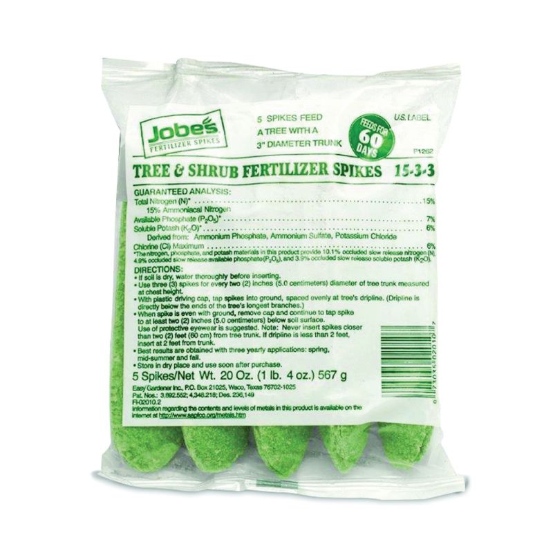 Jobes 02010 Fertilizer Spike Bag, Spike, Light Green, Slight Ammonia Bag Light Green