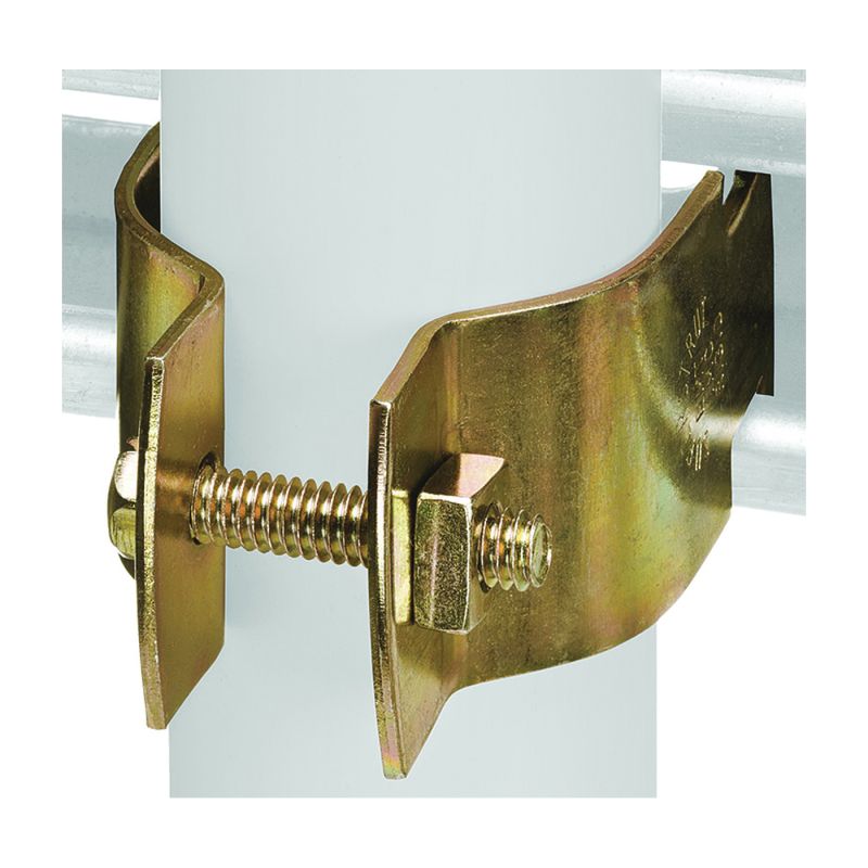 SuperStrut Z703 1 1/2-10 Pipe Clamp, Steel, Gold, Galvanized Gold