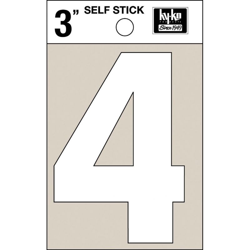 Hy-Ko 3 In. White Self-Stick Numbers White, Non-Reflective (Pack of 10)