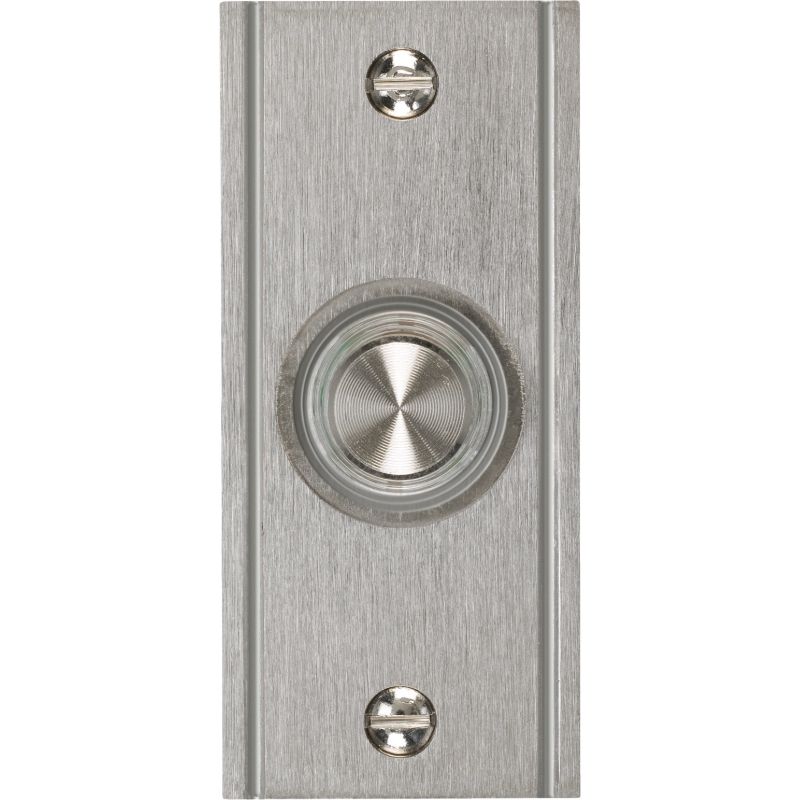 IQ America Wired Lighted Doorbell Push-Button Brushed Nickel