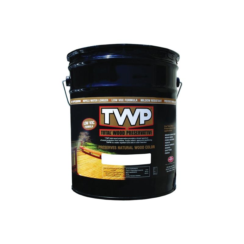 TWP 1500 Series TWP-1502-5 Stain and Wood Preservative, Redwood, Liquid, 5 gal, Can Redwood