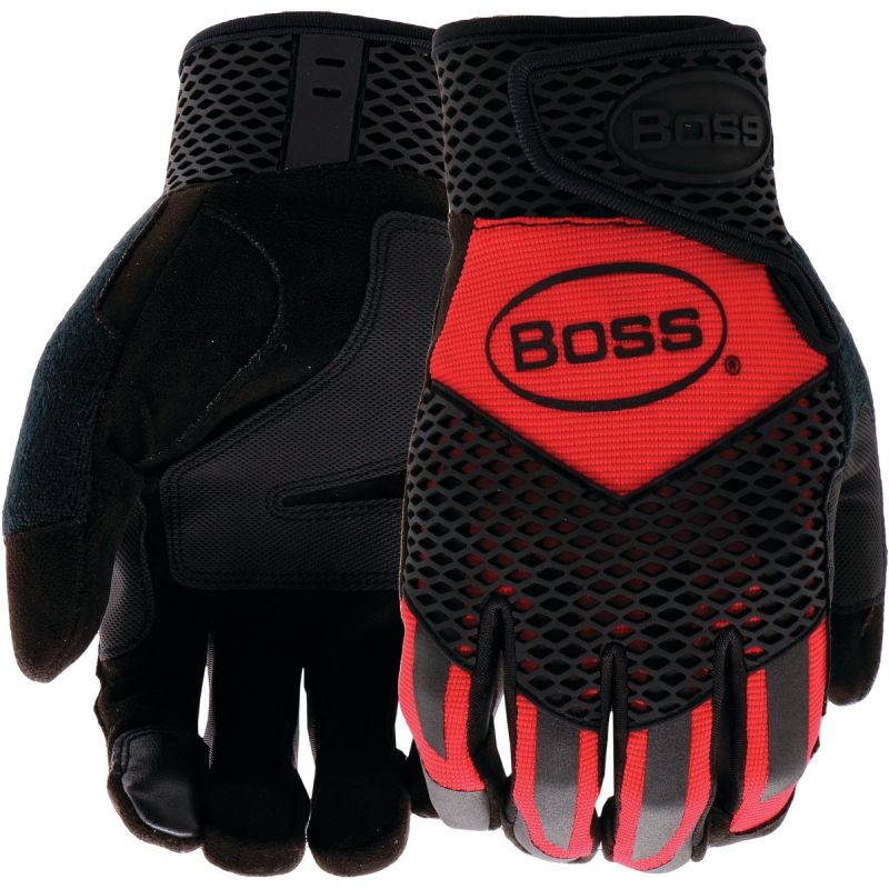 Boss Protect Performance Work Glove M, Black &amp; Red