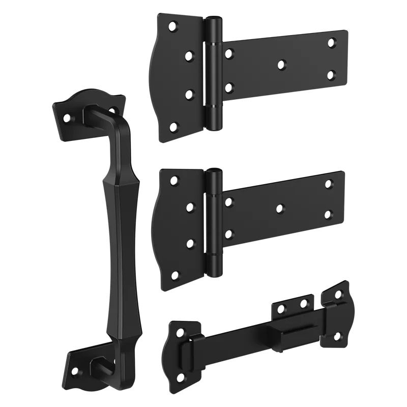 National Hardware N166-031 Rustic Modern Gate Kit, Steel, Black, 4-Piece Black