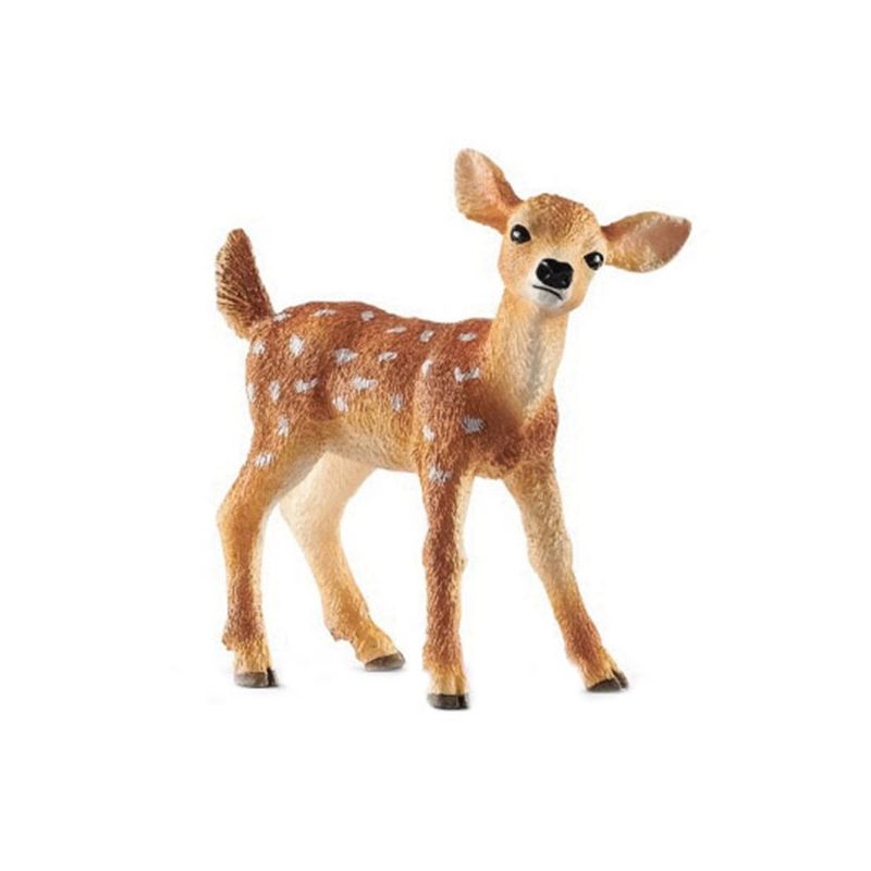 Schleich-S 14820 Figurine, 3 to 8 years, White-Tailed Fawn, Plastic Light Brown
