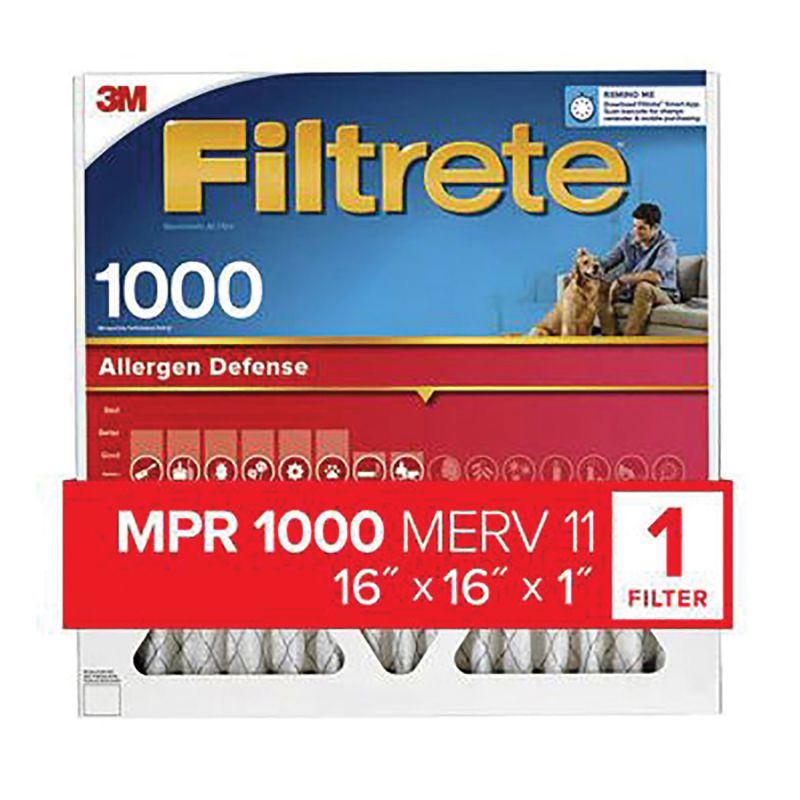 Filtrete AL16-4 Air Filter, 16 in L, 16 in W, 11 MERV, 1000 MPR, Polypropylene Frame