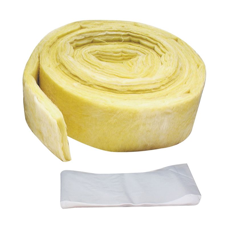 M-D 04929 Pipe Insulation Wrap, 25 ft L, 1/2 in Thick, Fiberglass, Yellow Yellow