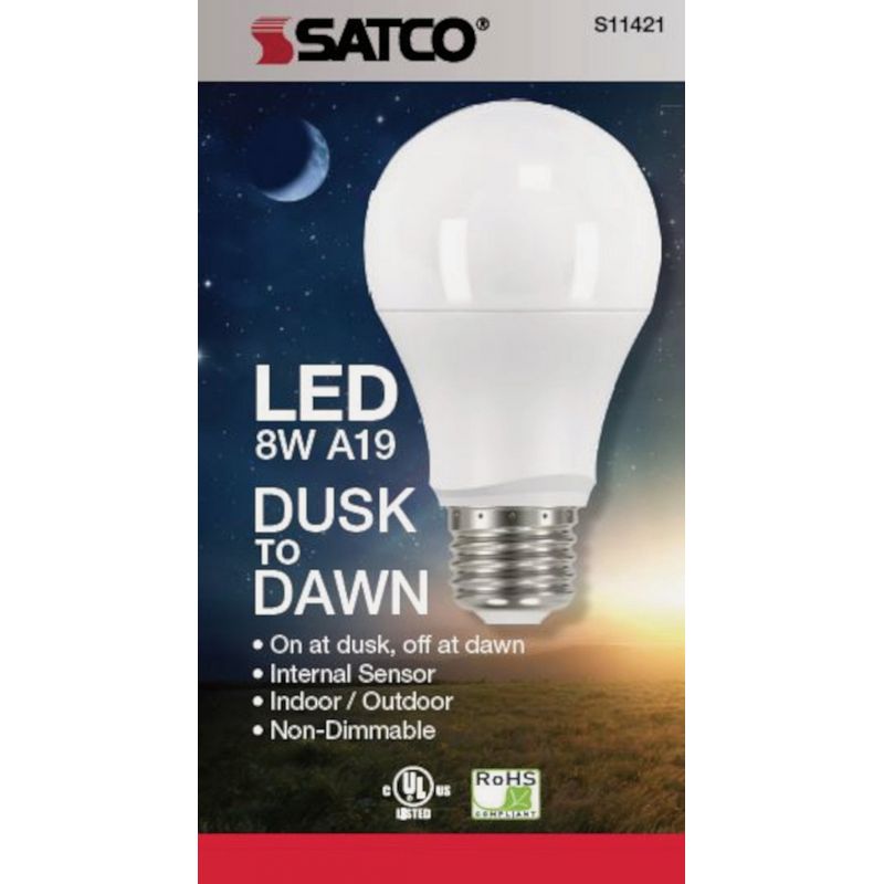 Satco Nuvo A19 Medium Dusk To Dawn LED Light Bulb