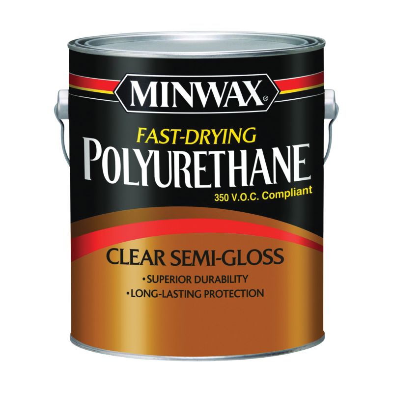 Minwax 319010000 Polyurethane, Semi-Gloss, Liquid, Clear, 1 gal, Can Clear