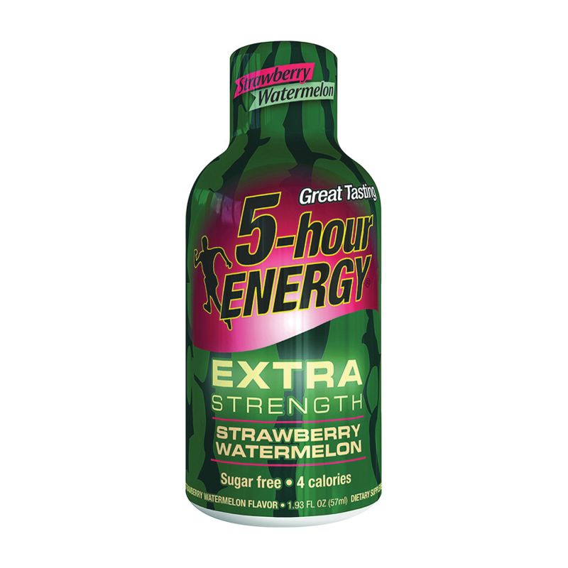 5-hour ENERGY 748125 Sugar-Free Energy Drink, Liquid, Strawberry, Watermelon Flavor, 1.93 oz Bottle (Pack of 12)