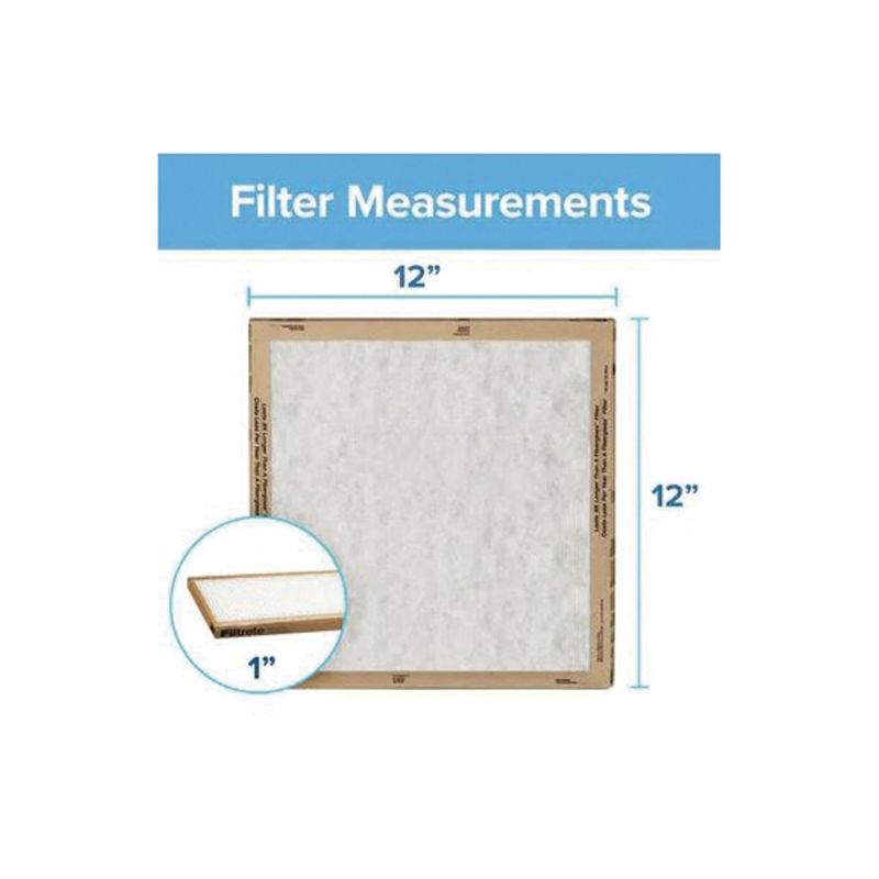 Filtrete FPL10-2PK-24 Air Filter, 12 in L, 12 in W, 2 MERV, For: Air Conditioner, Furnace and HVAC System (Pack of 24)