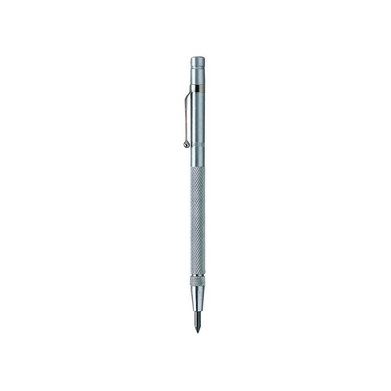 General 88 Scriber/Etching Pen, Straight Tip, Tungsten Carbide Tip, 5-5/16 in OAL, Knurled Handle