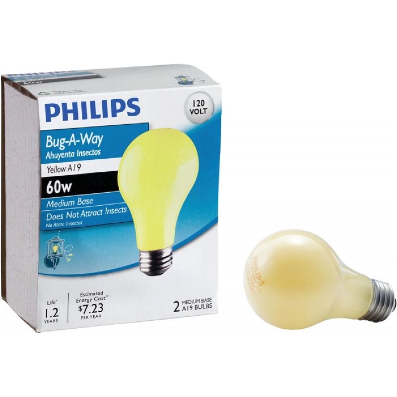 Philips Bug-A-Way A19 Medium Incandescent Bug Light Bulb