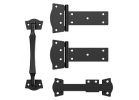 National Hardware N166-031 Rustic Modern Gate Kit, Steel, Black, 4-Piece Black