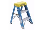 WERNER 6002 Step Ladder, 8 ft Max Reach H, 2-Step, 250 lb, Type I Duty Rating, 3 in D Step, Fiberglass, Blue Blue