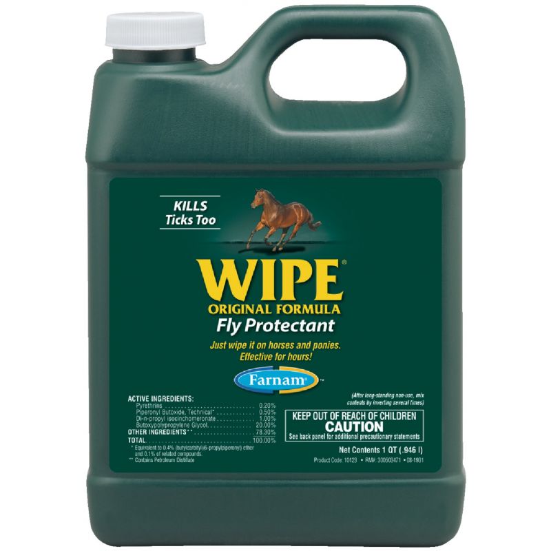 Farnam Wipe Fly Spray Protectant 32 Oz., Trigger Spray