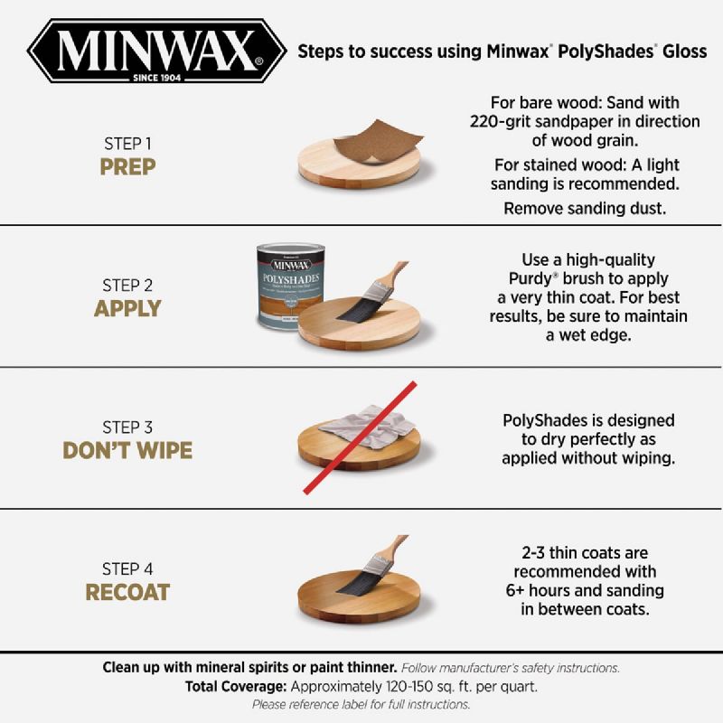 Minwax Polyshades Stain &amp; Finish Polyurethane In 1-Step Pecan, 1 Qt.