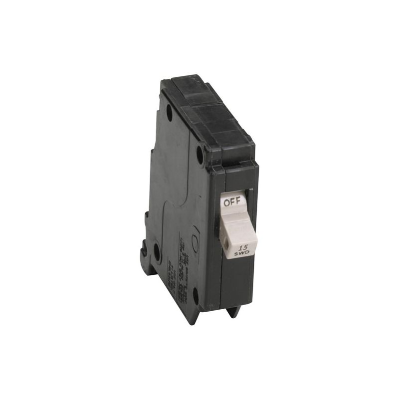 Cutler-Hammer CHF115CS Circuit Breaker with Flag, Mini, Type CHF, 15 A, 1 -Pole, 120/240 V, Common, Fixed Trip