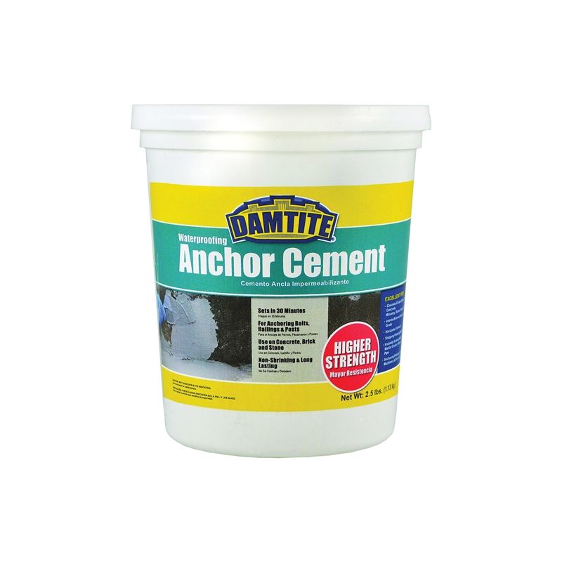 Damtite 08032 Anchoring Cement, Powder, Gray, 48 hr Curing, 2.5 lb Pail Gray