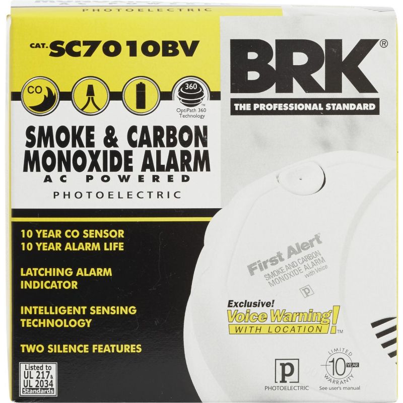 First Alert Hardwired Carbon Monoxide &amp; Smoke Alarm w/Voice Alert White