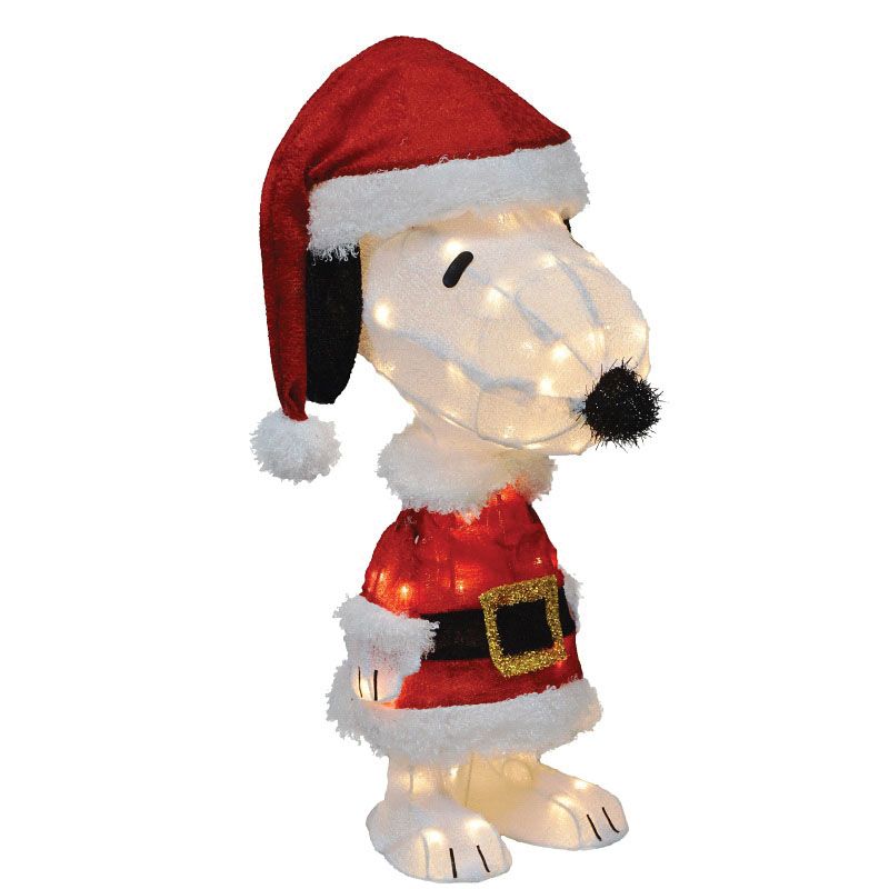 Productworks LLC 46345 LED Snoopy Santa Yard Art, 3D, 24 in Red