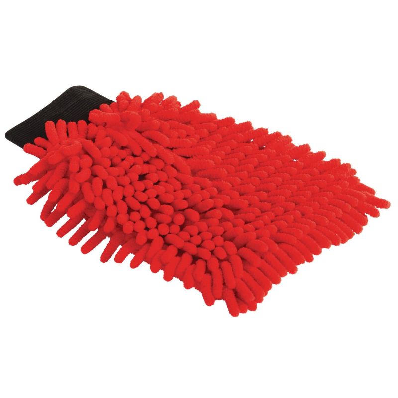 Smart Savers Microfiber Chenille Wash Mitt Red (Pack of 12)
