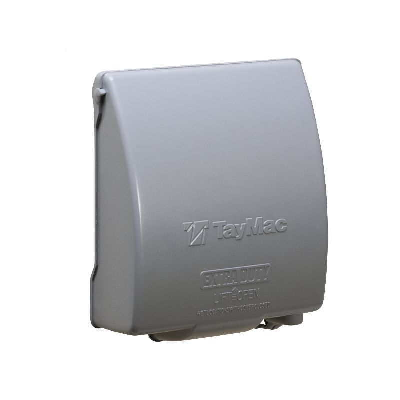 Taymac EXTRA DUTY Series MX7280S Weatherproof In-Use Cover, 3-1/2 in L, 5.39 in W, Aluminum, Gray, Powder-Coated Gray