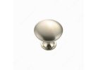Richelieu DP9041195 Cabinet Knob, 1-3/32 in Projection, Metal, Brushed Nickel 1-3/16 In Dia, Contemporary