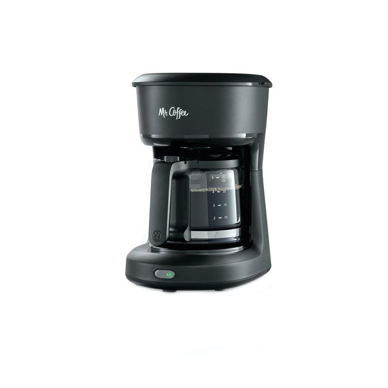 Mr. Coffee 2129512 Coffee Maker, 5 Cups, 25 oz Capacity, 650 W, Plastic, Black, Switch Control 5 Cups, 25 Oz, Black