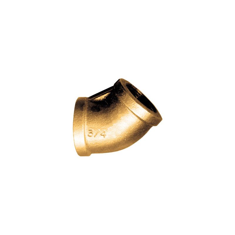Fairview 105-BP Pipe Elbow, 1/4 in, FPT, 45 deg Angle, Brass, 200 psi Pressure