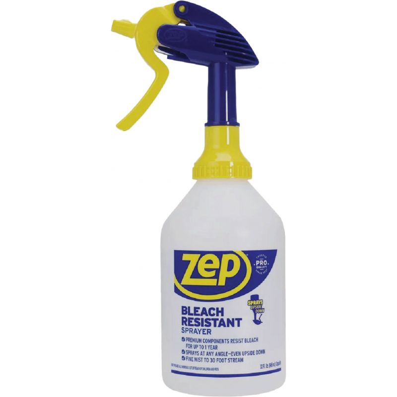Zep Bleach Resistant Spray Bottle 32 Oz., White, Blue ,Yellow