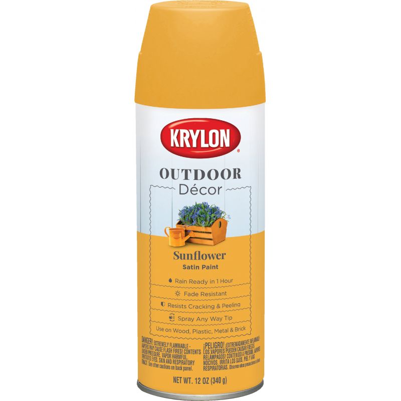 Krylon Outdoor Decor Satin Spray Paint Sunflower, 12 Oz.