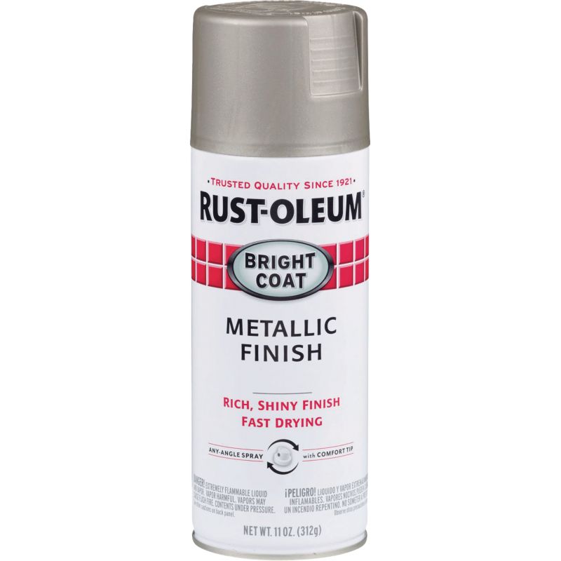 Rust-Oleum Bright Coat Metallic Finish Spray Paint Bright Aluminum, 11 Oz.
