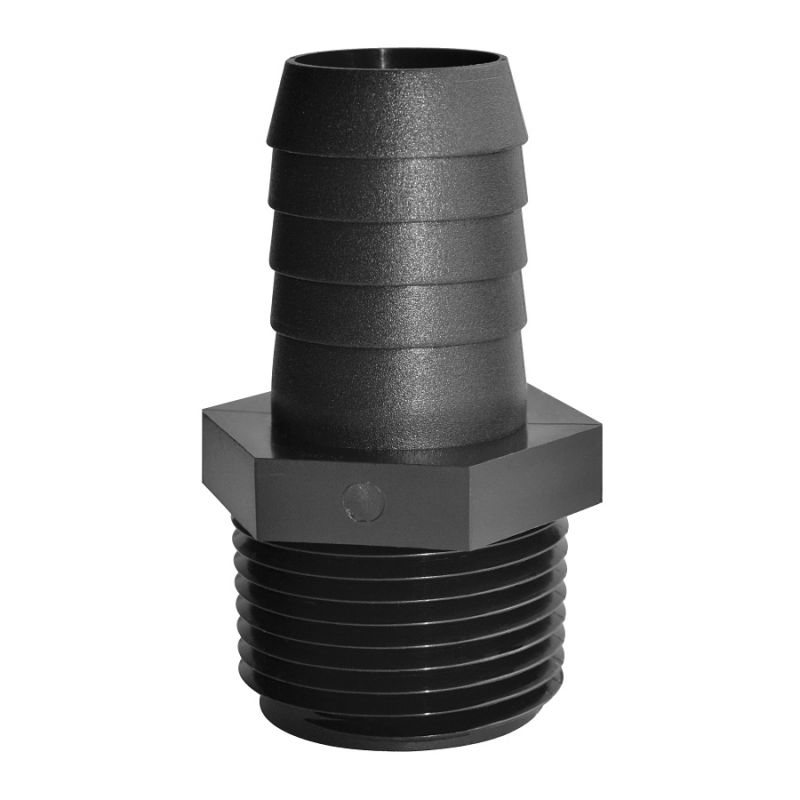 Green Leaf A3458P Straight Adapter, 3/4 x 5/8 in, MNPT x Hose Barb, Polypropylene
