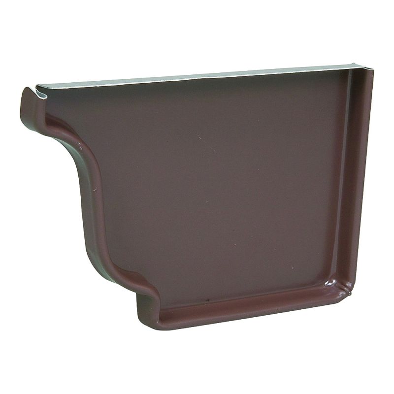 Amerimax 2520619 Gutter End Cap, 5 in L, Rubber, Brown, For: 5 in K-Style Gutter System Brown