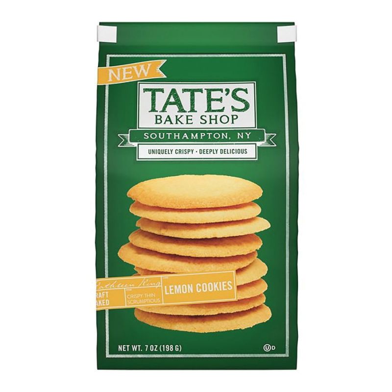Tate&#039;s Bake Shop 1003679 Cookies, Lemon, 7 oz, Bag (Pack of 12)