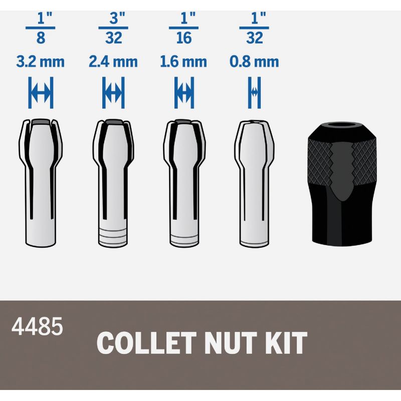 Dremel Quick Change Rotary Tool Collet Nut Set