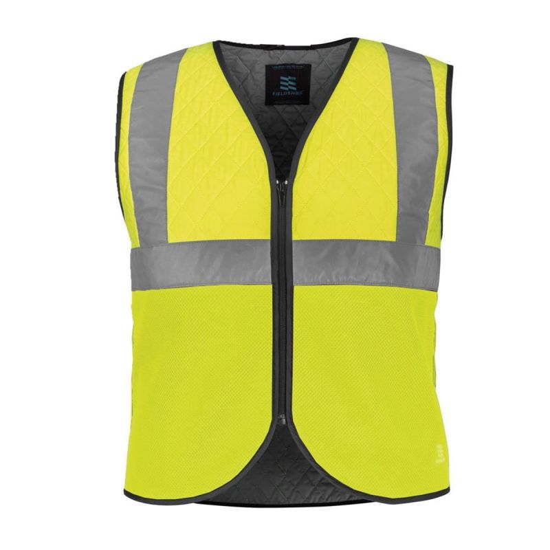 Fieldsheer MCUV02100621 Safety Vest, 2XL, Unisex, Fits to Chest Size: 53 to 56 in, Polyester, High-Visibility, Zipper 2XL, High-Visibility
