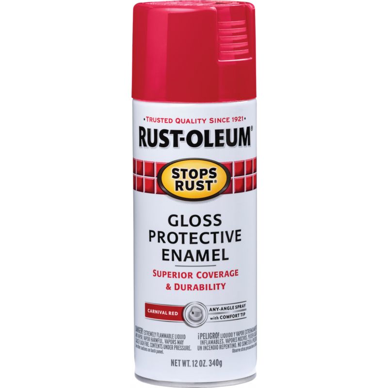 Rust-Oleum Stops Rust Protective Enamel Spray Paint Carnival Red, 12 Oz.