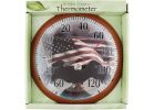Taylor SpringField 13.25&quot; Flag Dial Indoor &amp; Outdoor Thermometer 13-1/4 In. Dia., Brown Trim