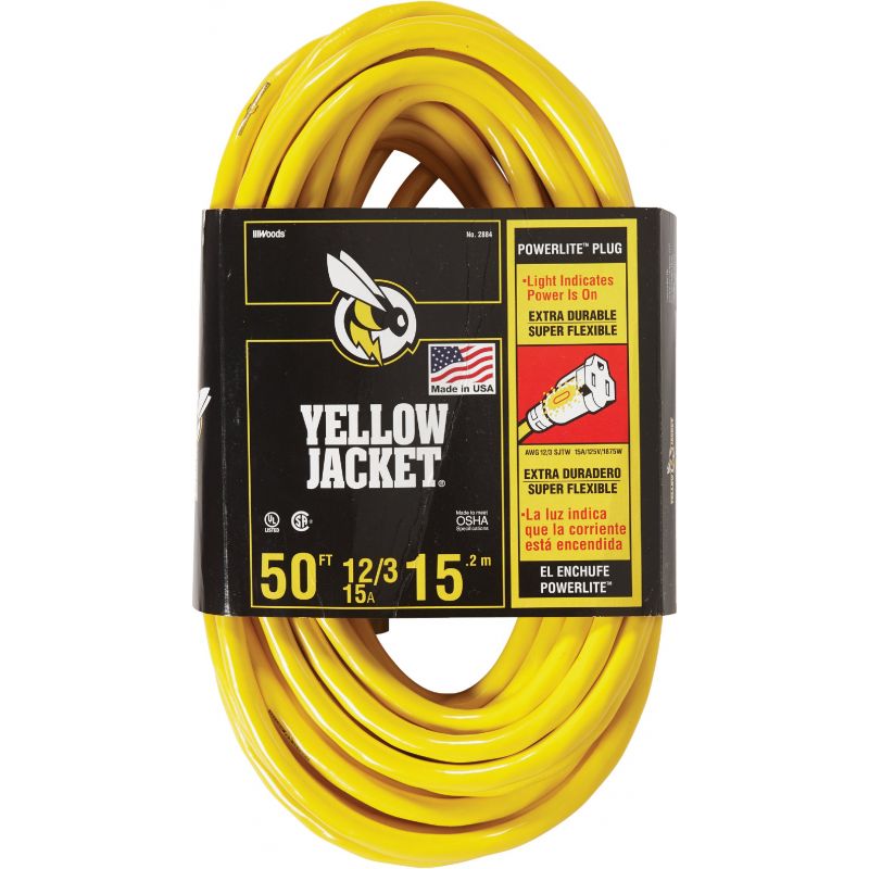 Yellow Jacket 12/3 Extension Cord Yellow, 15