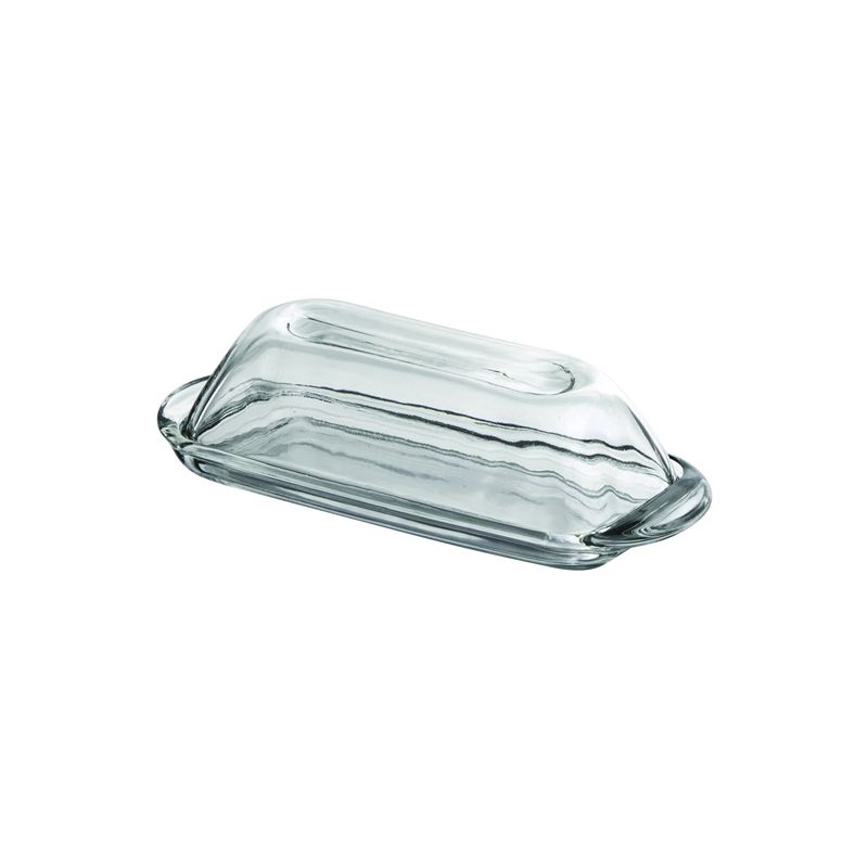 Oneida Presence Series 64190L10R Butter Dish/Cover, Glass, Clear, Rectangular, 5 in L, 3-1/4 in W Clear