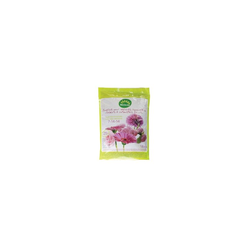 Nuway E00104 Flower Fertilizer, 1.8 kg, Granular, 7-14-14 N-P-K Ratio