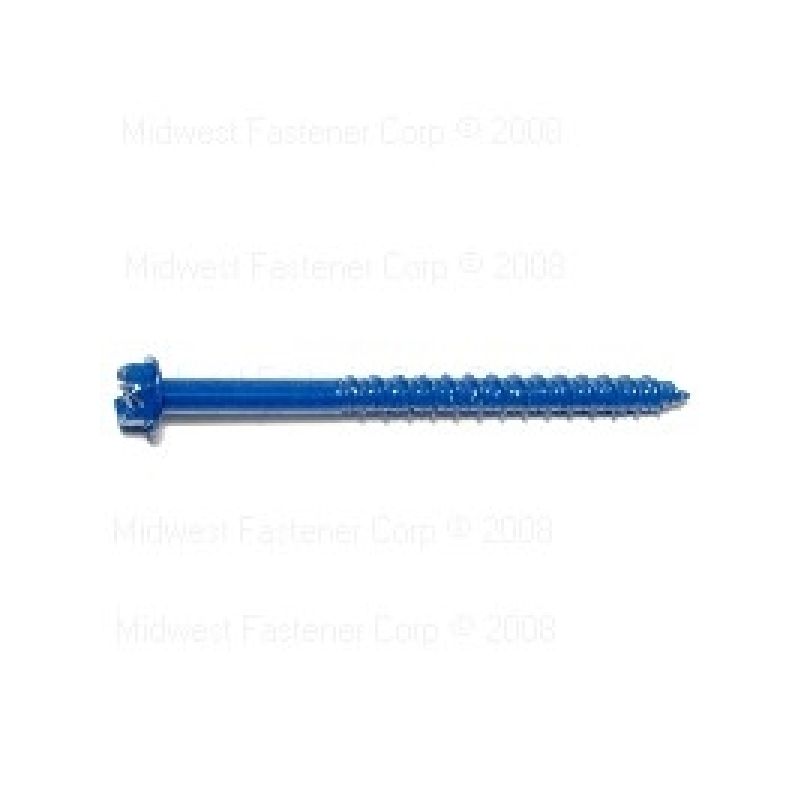 Midwest Fastener 09270 Masonry Screw, 3-1/4 in L, Steel Blue Ruspert