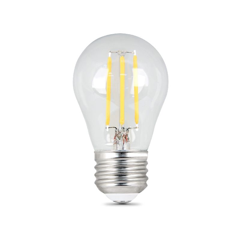 Feit Electric BPA1540/927CA/FIL/2 LED Bulb, General Purpose, A15 Lamp, 40 W Equivalent, E26 Lamp Base, Dimmable, Clear