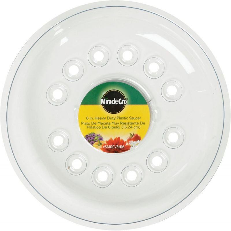 Miracle-Gro Plastic Flower Pot Saucer Clear