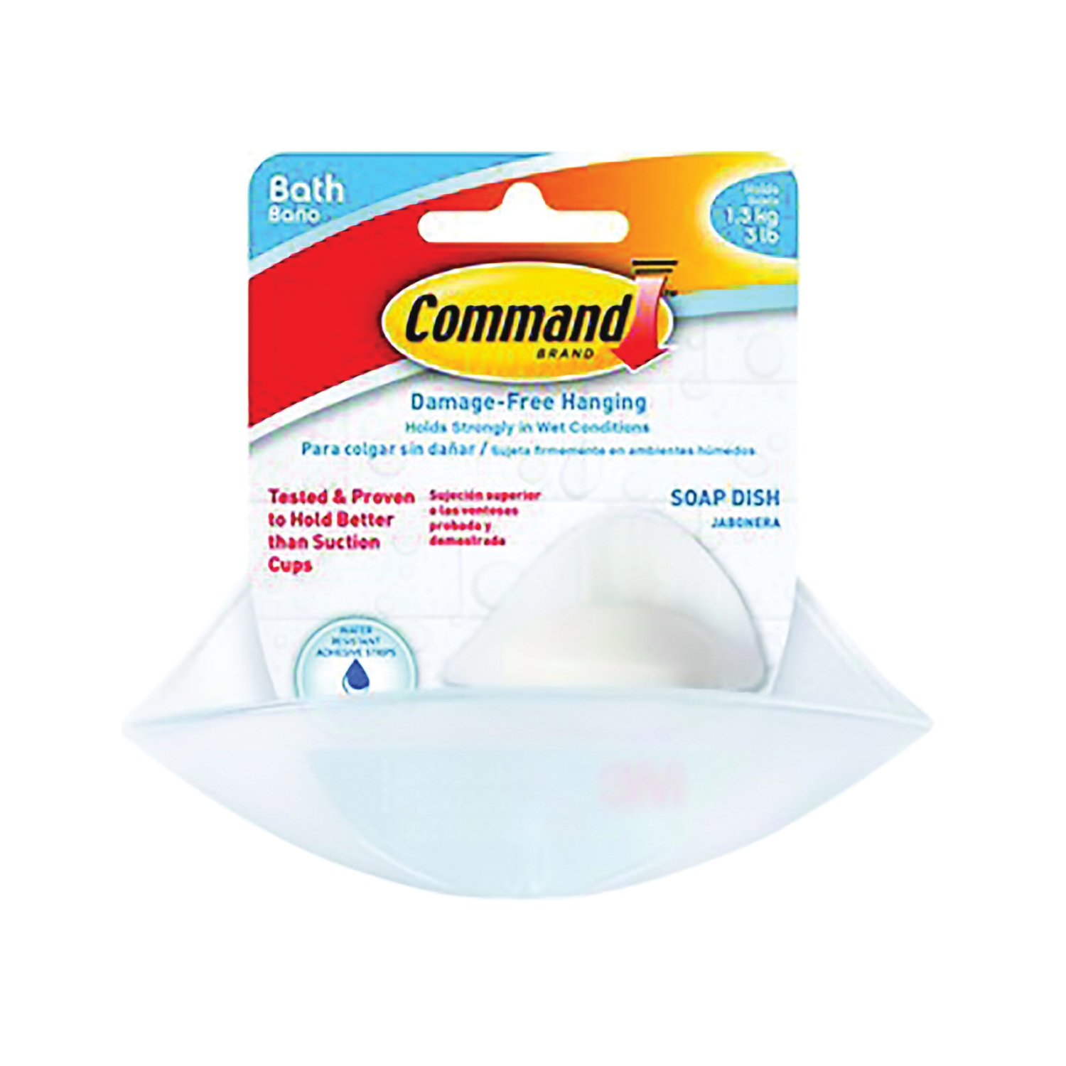 Command 3 lbs. Razor Holder with Water-Resistant Strip BATH16-ES